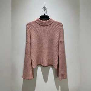 Endless Rose Women's Knitted Bell Sleeve Sweater Red Cozy Size S